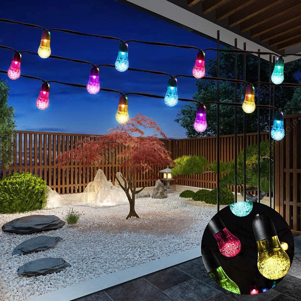 Outdoor Colorful Holiday Lighting Waterproof Solar Crystal String Light
