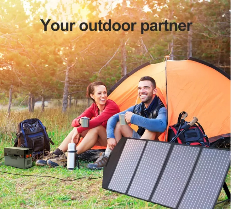 100W 18V Portable Solar Panel Foldable Solar Charger For Generator Power Station Phones Laptops Tablet Outdoor Camping RV