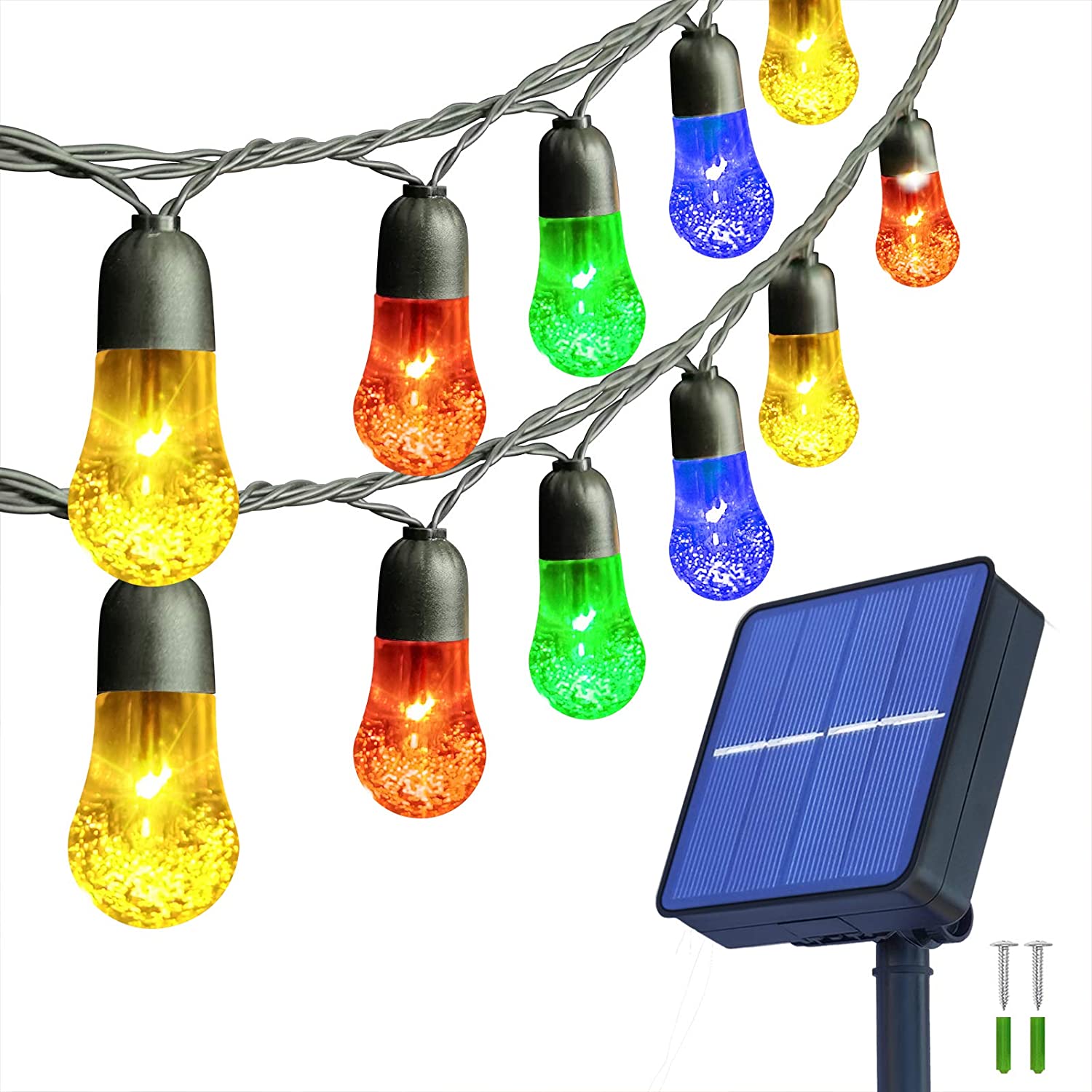 Outdoor Colorful Holiday Lighting Waterproof Solar Crystal String Light