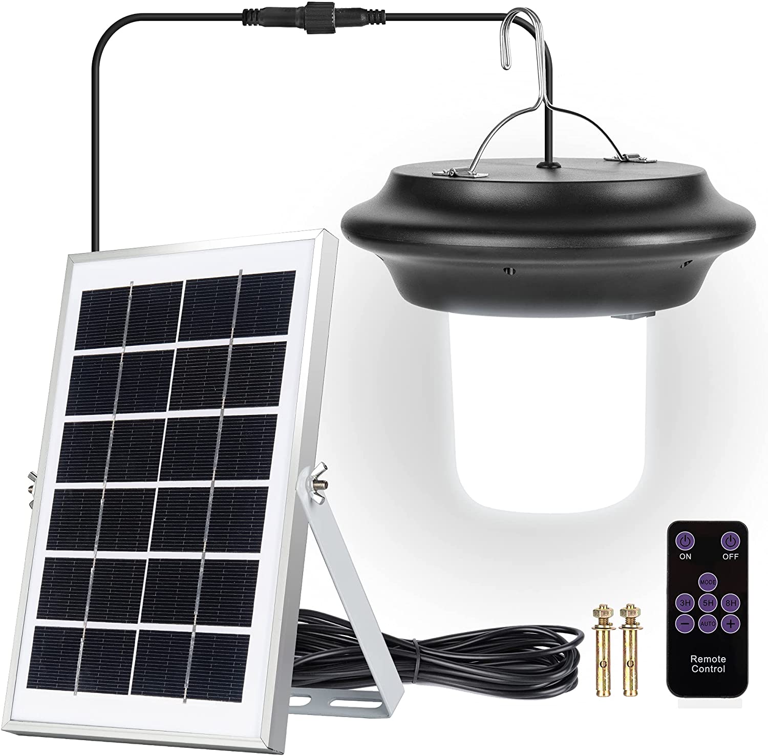 Solar Powered Pendant Light Outdoor LED Shed Hanging Lights with Remote Control Manufacturer