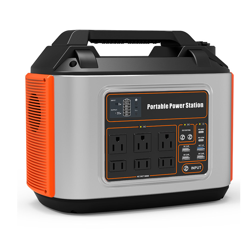 Outdoor Camping Hiking Generator Pure Sine Wave 486wh 500W Portable Battery Backup Power Supply