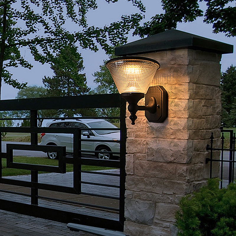 Dusk to Dawn Outdoor Wall Light IP 65 Waterproof Solar Powered LED Light for Porch Patio Garden