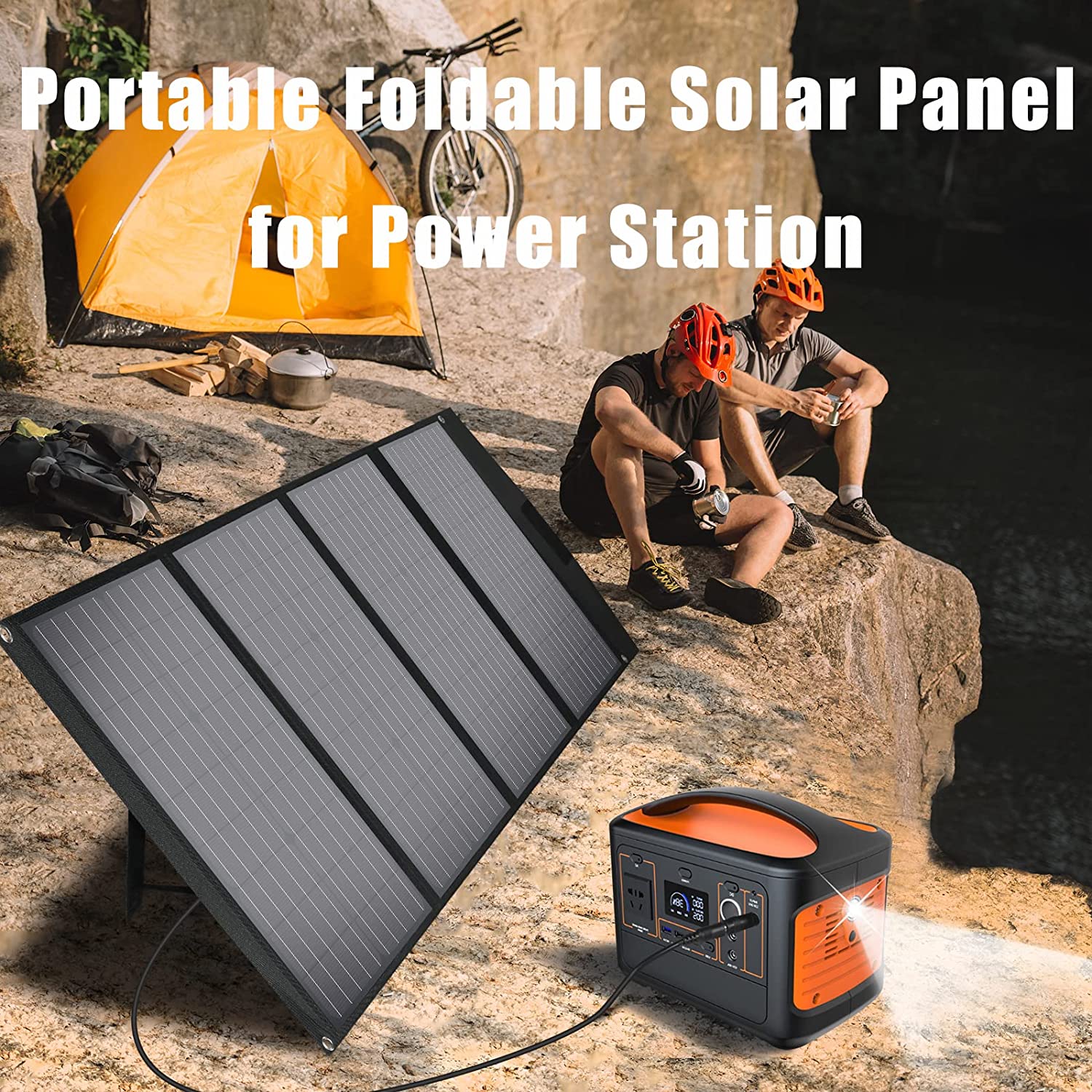 Portable Solar Panel for Power Station 120W Foldable Solar Charger for Phone Tablet Camping Outdoors RV